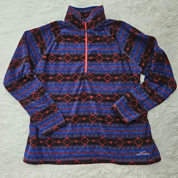 Eddie Bauer Women's Southwest Print 1/4 Zip Up Fleece Sweatshirt.‎ Size XXL - Picture 1 of 7